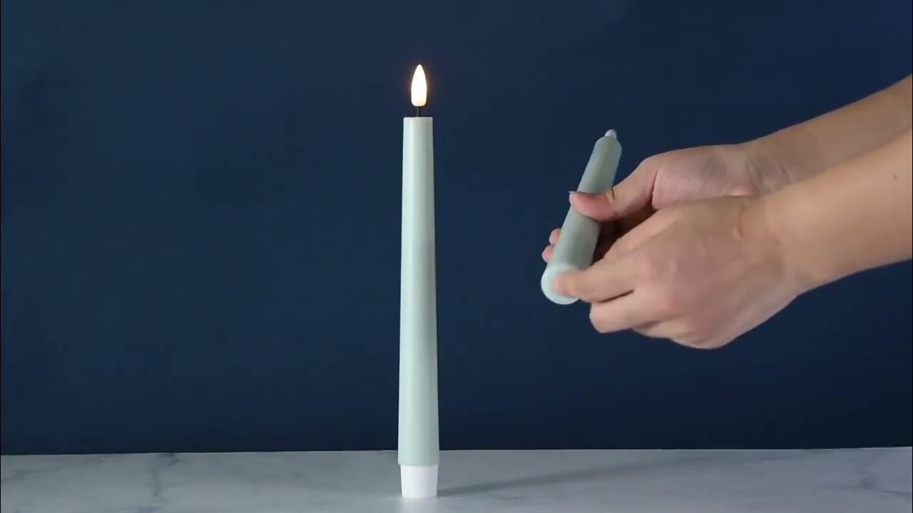 New Desgin Paraffin Wax Light Green 5 Hours Timer Led Taper Candle