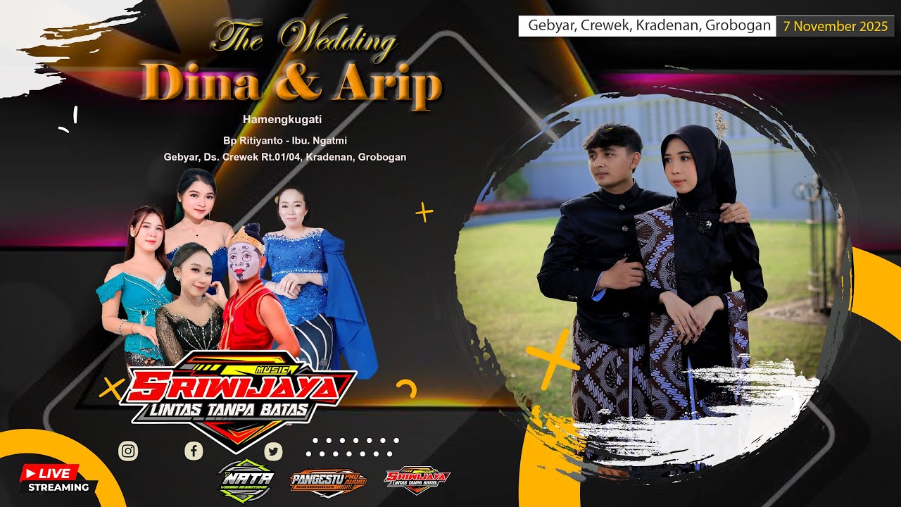 🔴📡LIVE // WEDDING DINA ❤️ ARIP  // CAMPUR SARI SRIWIJAYA  //  PANGESTU PRO AUDIO // NATA VIDEO