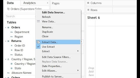 Data extract in Tableau