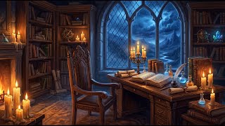 Wizard Tower Rain Ambience 🔮 Magical Thunder Sleep (No Music)