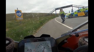 2 bikers pulled over by the police after 170mph ride over the Isle of man TT mountain.