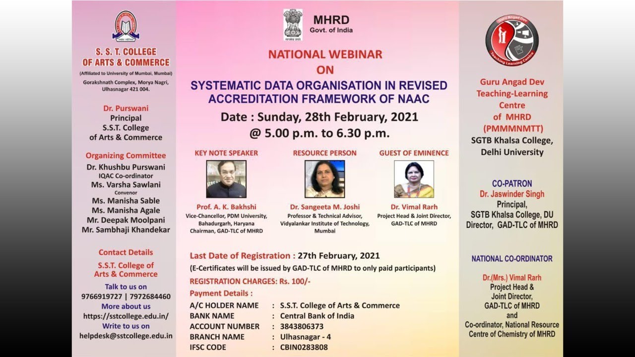 Systematic Data Organization in Revised Accreditation Framework of NAAC ...
