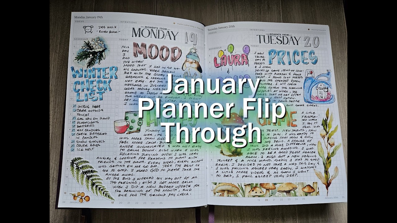 January Planner Flip through