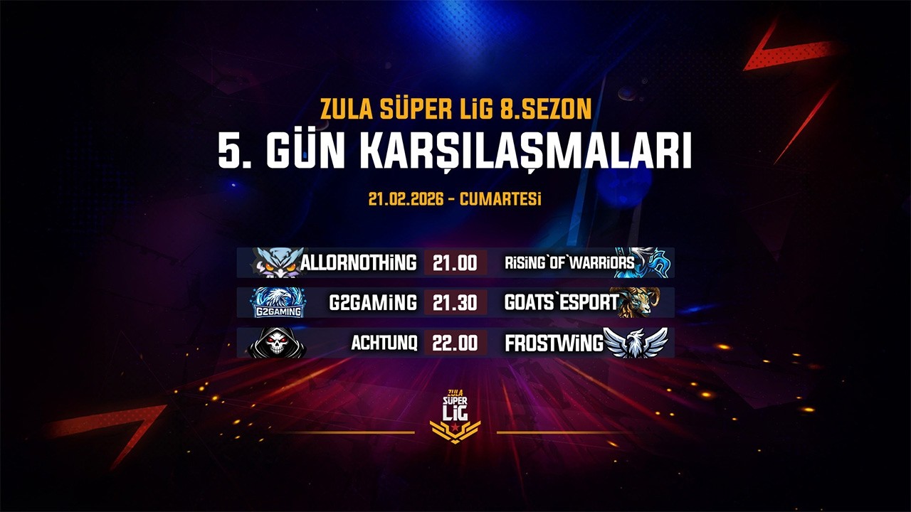 Zula Süper Lig | 8. Sezon | 5. Gün Karşılaşmaları