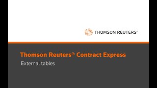 Contract Express - External tables