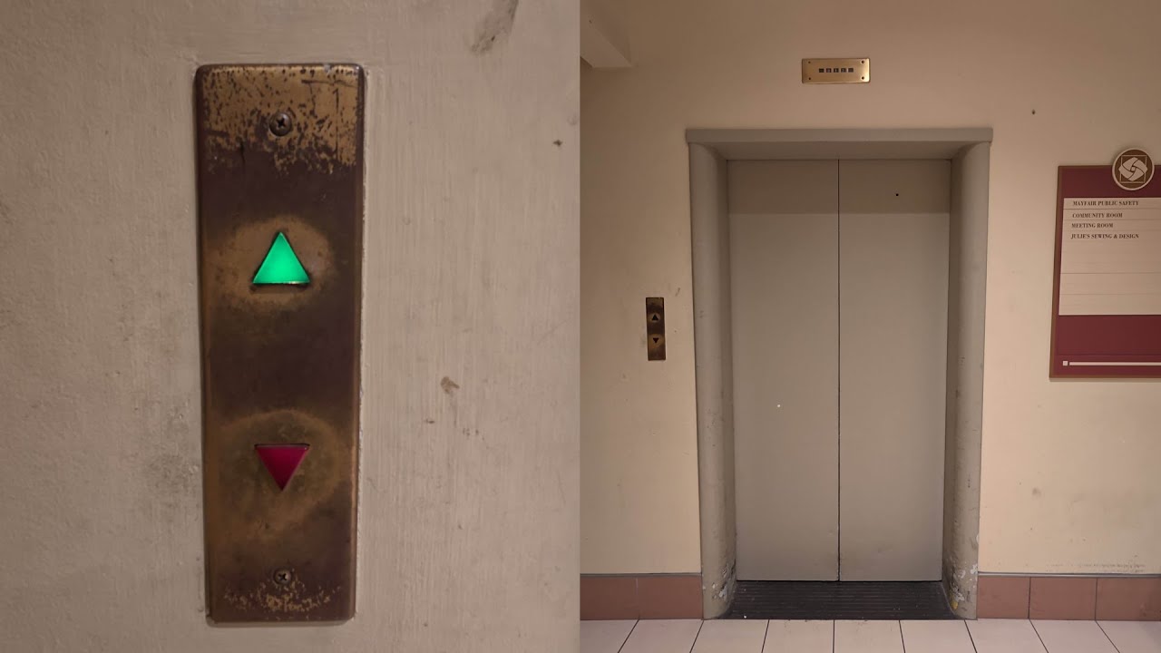 Wauwatosa, WI: Slow but epic 🛗  Rotary Hydraulic Elevator with CJ Anderson buttons at Mayfair Mall