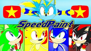 BlueBolt Sonic-Tuber All Stars - [Speed Paint Video]