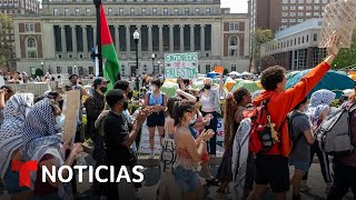 Suspenderán a estudiantes que desafiaron orden de dejar protestas propalestinas | Noticias Telemundo