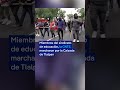 Miles de maestros bloquean el acceso al estadio Azteca en vísperas del arranque del Mundial