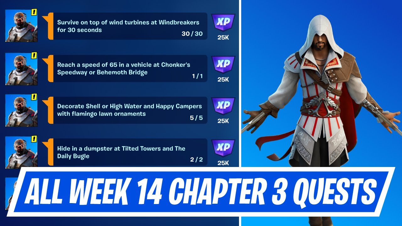 Fortnite Week 14 Season Quests Challenges Guide - How to complete Week 14 Season Quests in Chapter 3