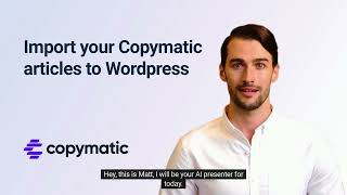 Copymatic AI powered Content Writer Wordpress Plugin