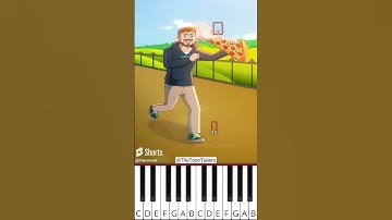 Mr.Beast Running With Bigger and Bigger Pizza Slice (@TheToonTubers) - Octave Piano Tutorial
