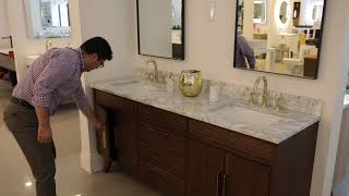 Taylor 72 in. Bathroom Vanity in brown teak.  TAYLOR-V72-BT. The bathroom boutique miami showroom