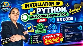 Python Installation in Telugu | Anaconda, Google Colab and  VS Code Setup | Python for Beginners