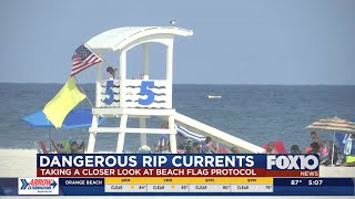 Yellow flags flying at beach at time of drowning in Gulf Shores