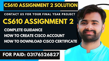 CS610 Assignment 2 Solution 2024 BY VUBWN   Complete Guidance about Cisco Network   Create Account