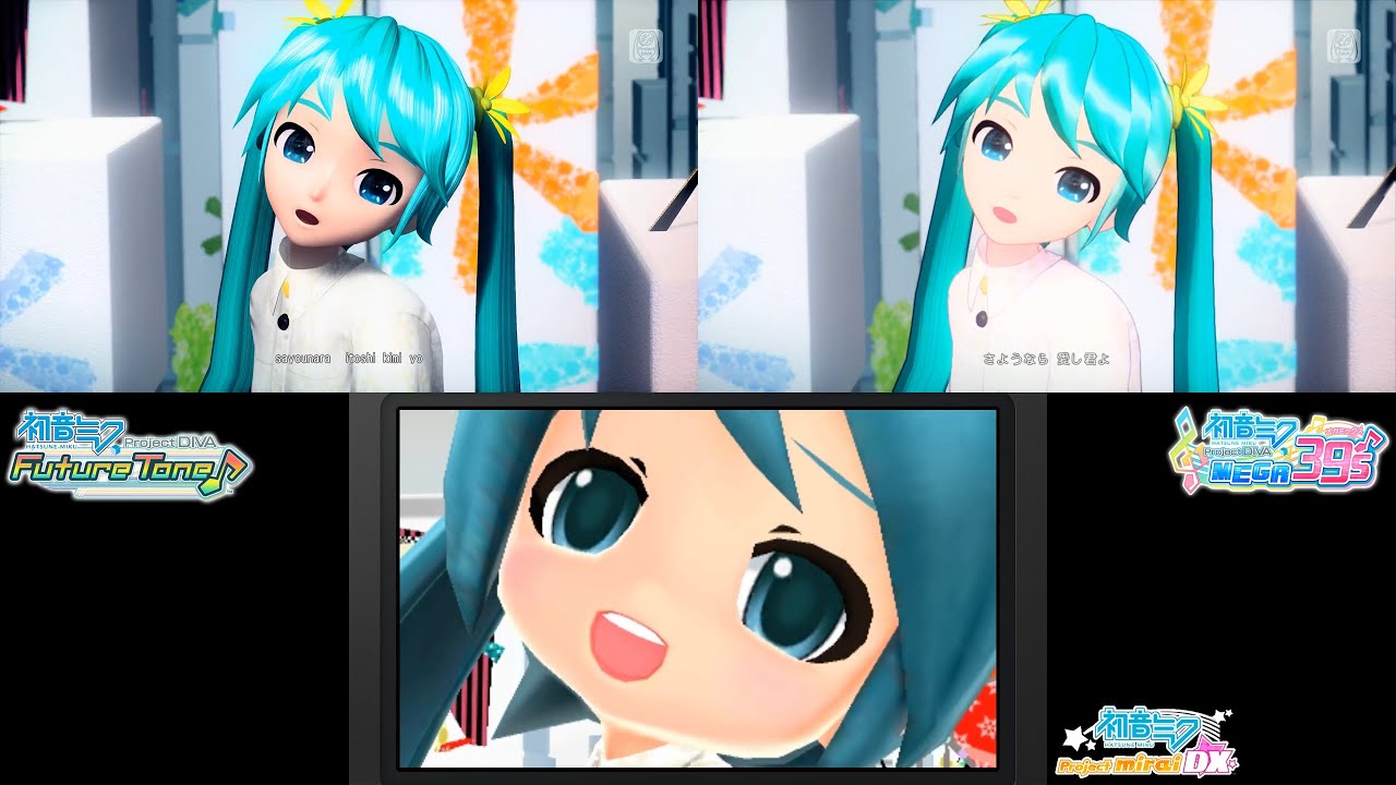 Kimi no Taion - Hatsune Miku: Project DIVA PV Comparison [Mirai DX, FT, MegaMix]