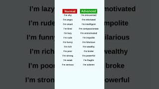 Normal vs Advanced English | Speak Smarter in Seconds! 🤓✨ #Shorts #english #education