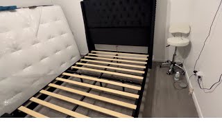 SEREINEY Full Bed Frame with 55 Tall Headboard how to assemble 