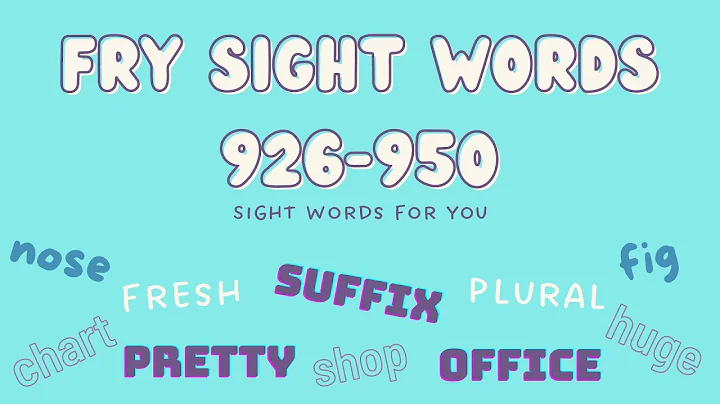Fry Sight Words | 926-950 | For all ages and English Learners