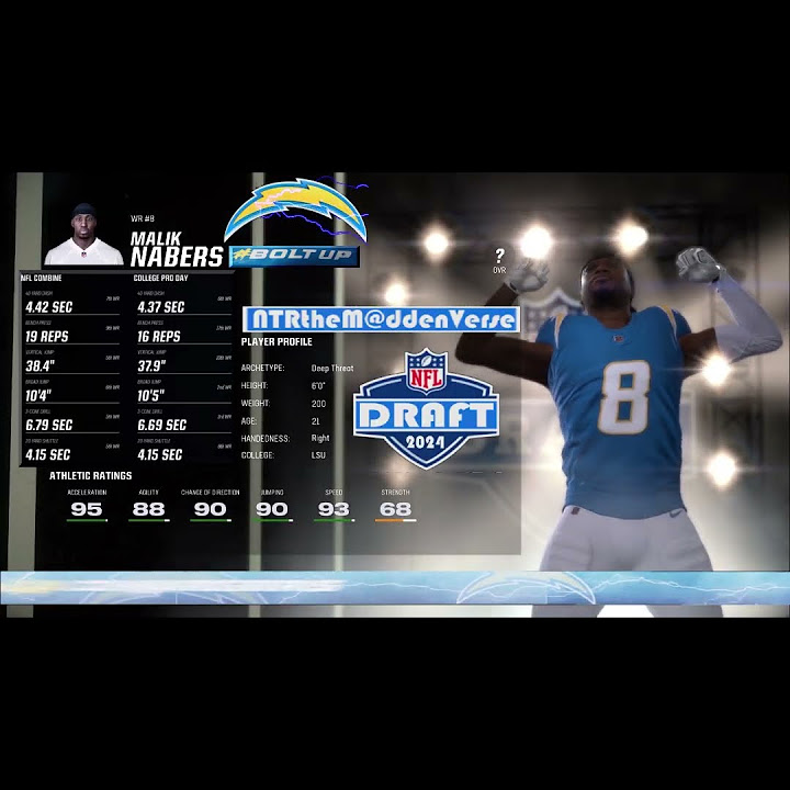 Madden 24 CHARGERS Draft Pick 5 lachargers boltup nfldraft mockdraft top10 top5 YouTube