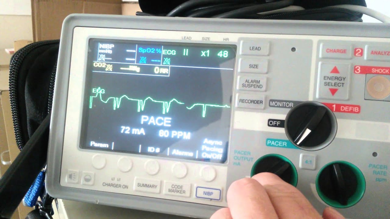 Pacer function zoll Eseries monitor YouTube