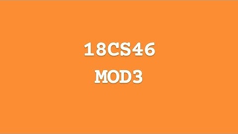 18CS46 MODULE 3 DATA COMMUNICATION (DC) | VTU 4th SEM CSE