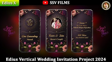 Edius Cinematic Golden Text 💛 Vertical Invitations Project Free Download 💛 Wedding Invitation Video