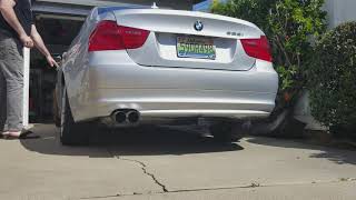 E90 N52 BMW Performance Exhaust, behind vehicle