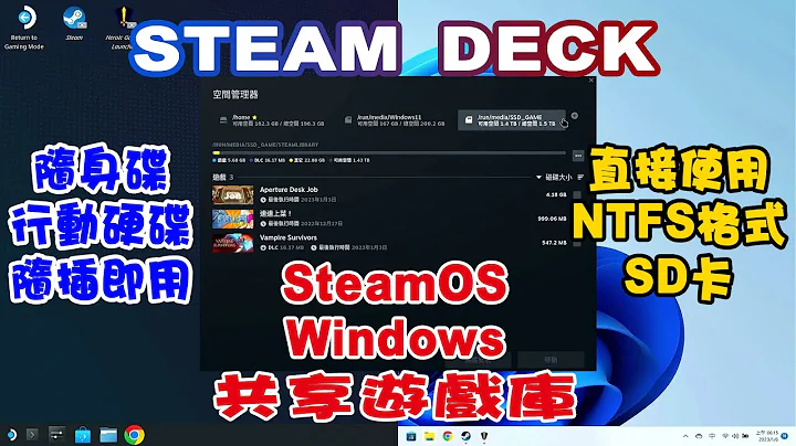 Steam Deck | 雙系統共享遊戲庫   | 讓SD卡雙系統共用 | 自動掛載隨身碟、行動硬碟 |  隨插即用自動加入遊戲庫 | 移動、匯入遊戲到EPIC | SteamOS Windows - 天天要聞