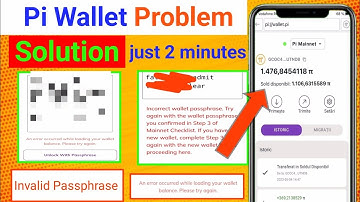 Pi Wallet Problem Solution|| Pi wallet Invalid Passphrase|| Pi wallet loading Issues | Pi Network