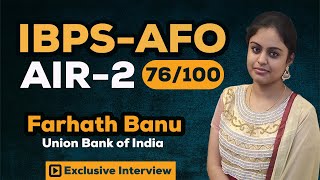IBPS AFO AIR-2 | Know Her Preparation Strategy | IBPS-AFO