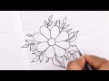 How to draw a flower easily | flower drawing | easy flower drawing | flower embroidery drawing