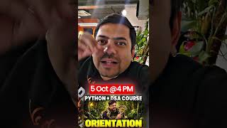 Python + DSA Master Course: Orientation Session #collegestudent #coding #dsa #harshsir