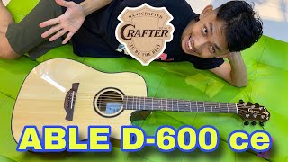 Gitar Akustik Elektrik Gitar Crafter ABLE G-600 CE/N Natural With Bag