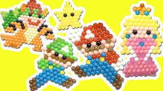 The Super Mario Bros Movie DIY Aquabeads Craft Activity kit! Luigi, Peach, Bowser Characters