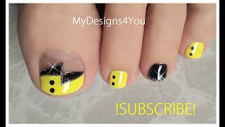 😍  Fun Yellow Toenail Art Design | Дизайн Ногтей Педикюр ♥