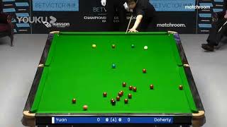 Yuan SiJun pure fluke two reds against Ken Doherty #snooker #fluke #shortsvideo