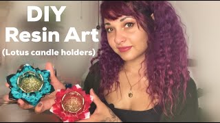 Resin Art For Beginners (DIY Floral Candle Holders with Alcohol Ink and Glitter!)
