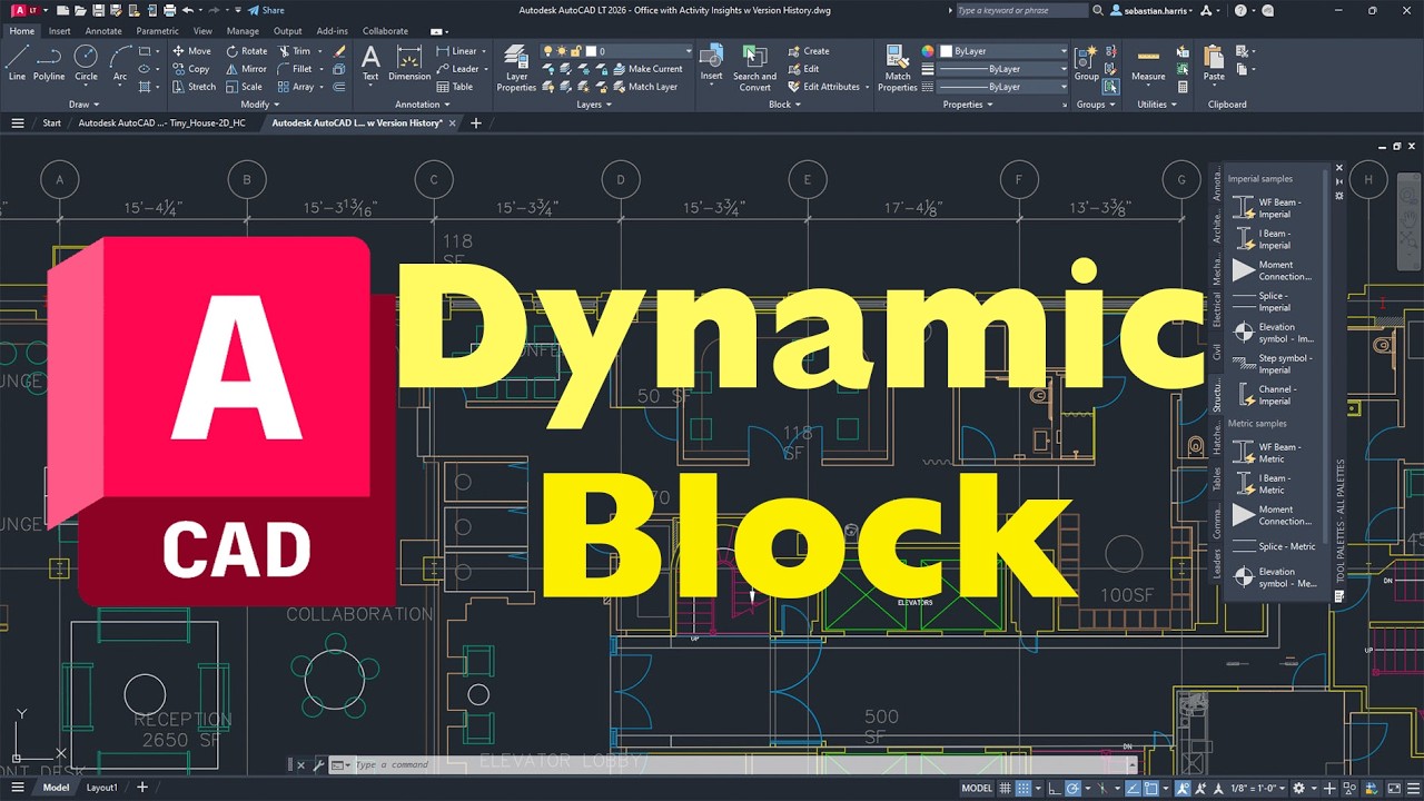 Autocad Dynamic Block - YouTube