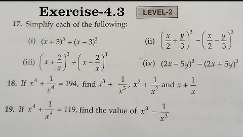 RD Sharma Solutions for Class 9 Maths Chapter 4 Algebraic Identities Exercise 4.3 Q17 to Q19