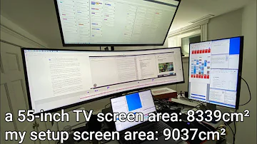 My 4-monitor computer setup (16-inches + 49-inches + 34-inches + 24-inches)