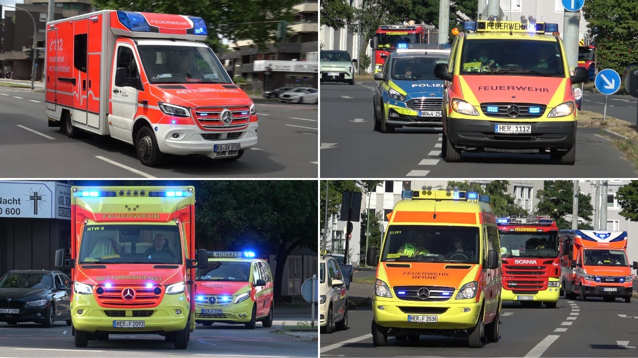 [LÖSCHZUG, PRESSLUFT & BULLHORN] Großer Zusammenschnitt HERNE | Einsatzfahrten Feuerwehr und mehr!