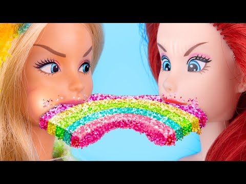 10 DIY Miniature Unicorn Candy vs Mermaid Candy / Tiny Candies For Barbie