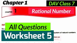 DAV  Class 7 maths chapter 1 worksheet 5 all questions