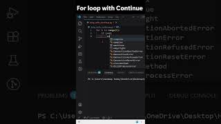 Continue Statement in for loop #python