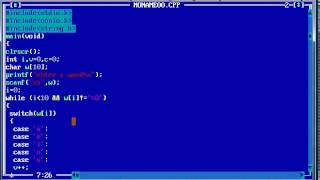 turbo c vowel consonent program