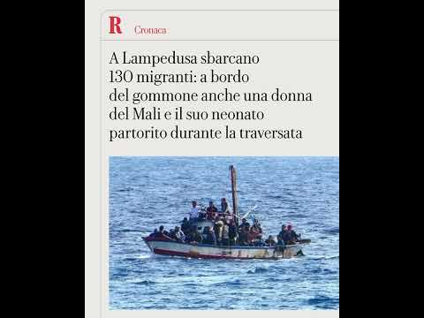 Video A Lampedusa sbarcano 130 migranti: a bordo anche una donna e il neonato partorito nella traversata