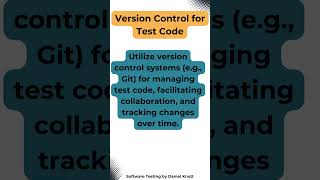 Version Control for Test Code in Test Automation