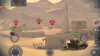 World of Tanks Blitz on iPad SU 100 Desert Sands Location West Corner Sniper Tactics Gameplay